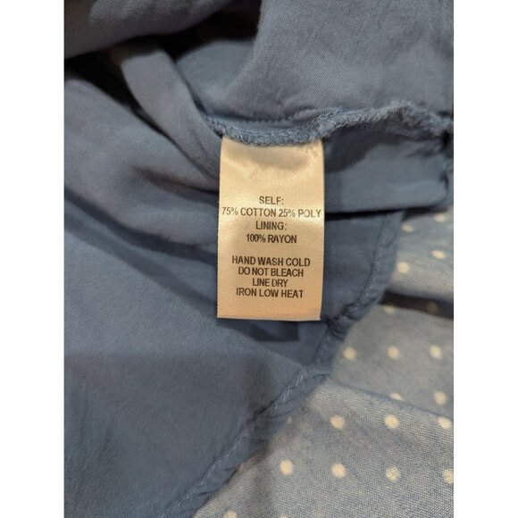 Lulus Bonnie Bell Blue and White Polka Dot Midi Flare Dress Size Medium - Picture 12 of 13